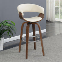 Load image into Gallery viewer, Swivel Bar Stool Elegant Design With Upholstery - Cream
