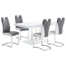 Load image into Gallery viewer, Creston - 5 Piece Dining Set With Upholstered Chairs - Gloss White
