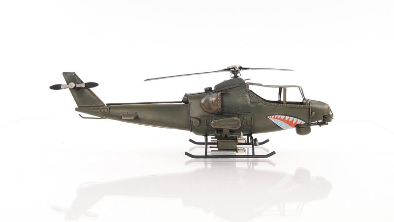 Hand Painted Model Airplane Tabletop Sculpture (401099) - Green