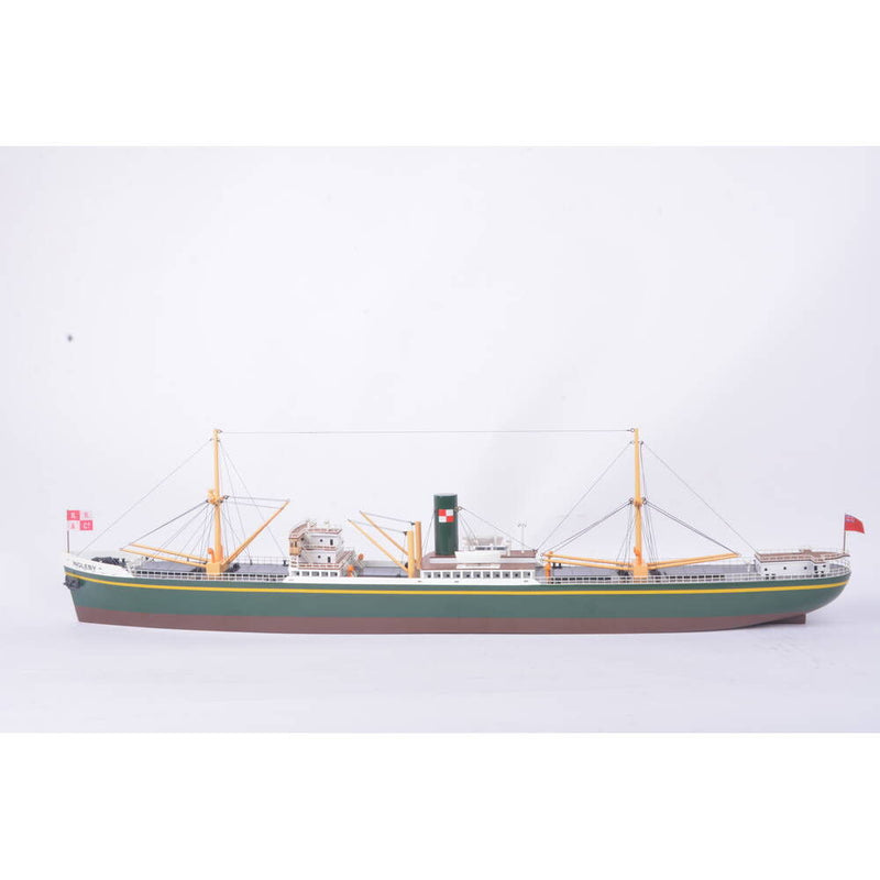 Hand Painted Model Boat - Dark Green / Dark Brown