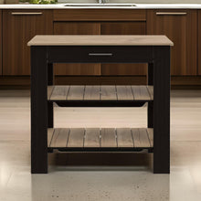 Load image into Gallery viewer, 40" Kitchen Island With Storage - Natural / Black

