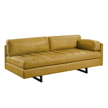 Load image into Gallery viewer, Top Grain Leather Sofa With Black Legs - Mustard

