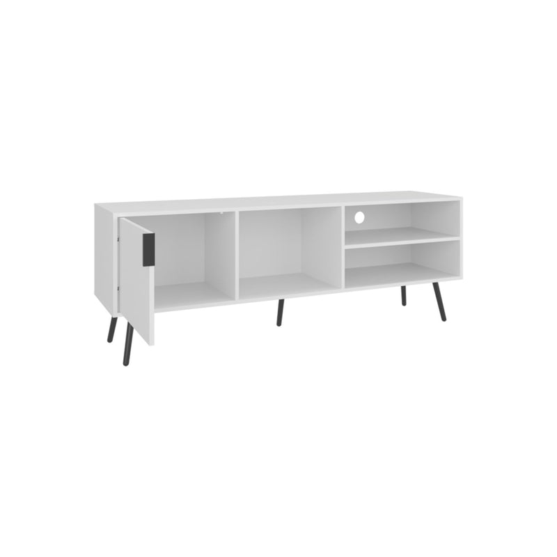 Enclosed Open Storage Entertainment Center - White