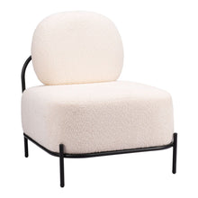Load image into Gallery viewer, 27" Modern Sherpa And Upholstered Side Chair - Vanilla
