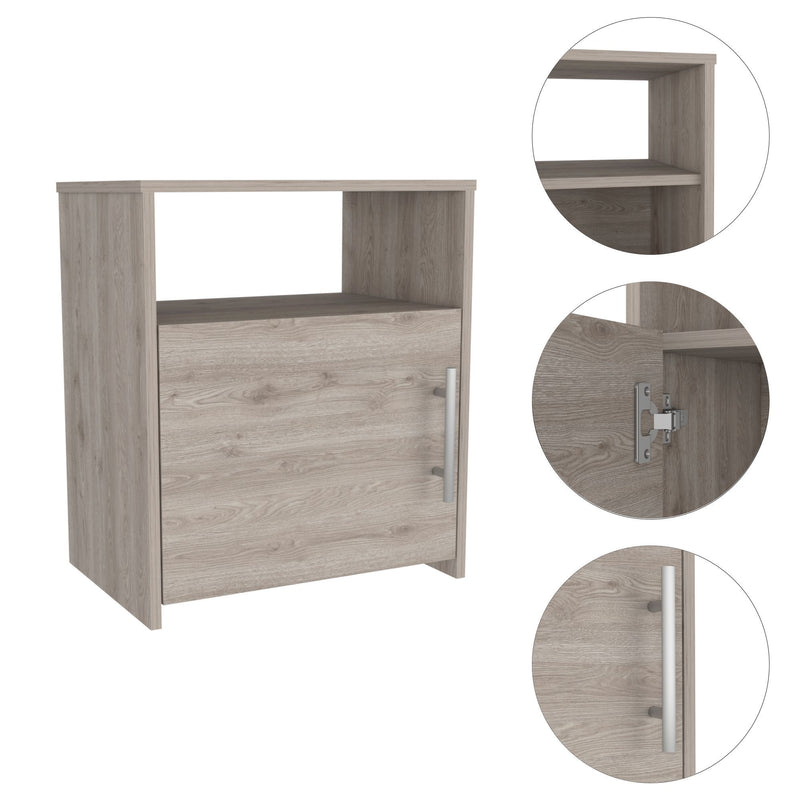 Wood Nightstand - Light Gray