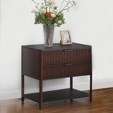 Load image into Gallery viewer, Tova - 2 Drawer Side Table With Shelf - Dark Brown
