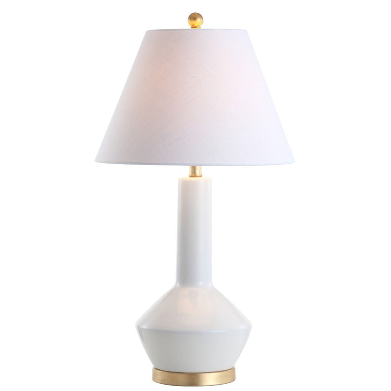 29" Urn Table Lamp With Empire Shade - White
