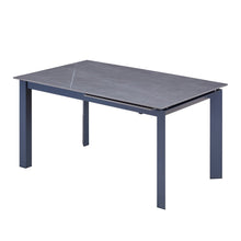 Load image into Gallery viewer, 55" Ceramic And Metal Self-Storing Leaf Extendable Dining Table - Gray
