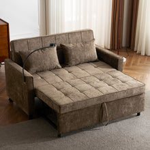 Load image into Gallery viewer, Pull-Out Sleeper Sofa With Reversible Backrest Cushion, Side Pockets, 2 USB Ports And A Phone Holder For Living Room
