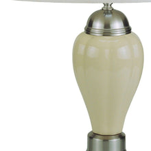 Load image into Gallery viewer, Ceramic Urn Table Lamp With White Empire Shade - Ivory And Silver
