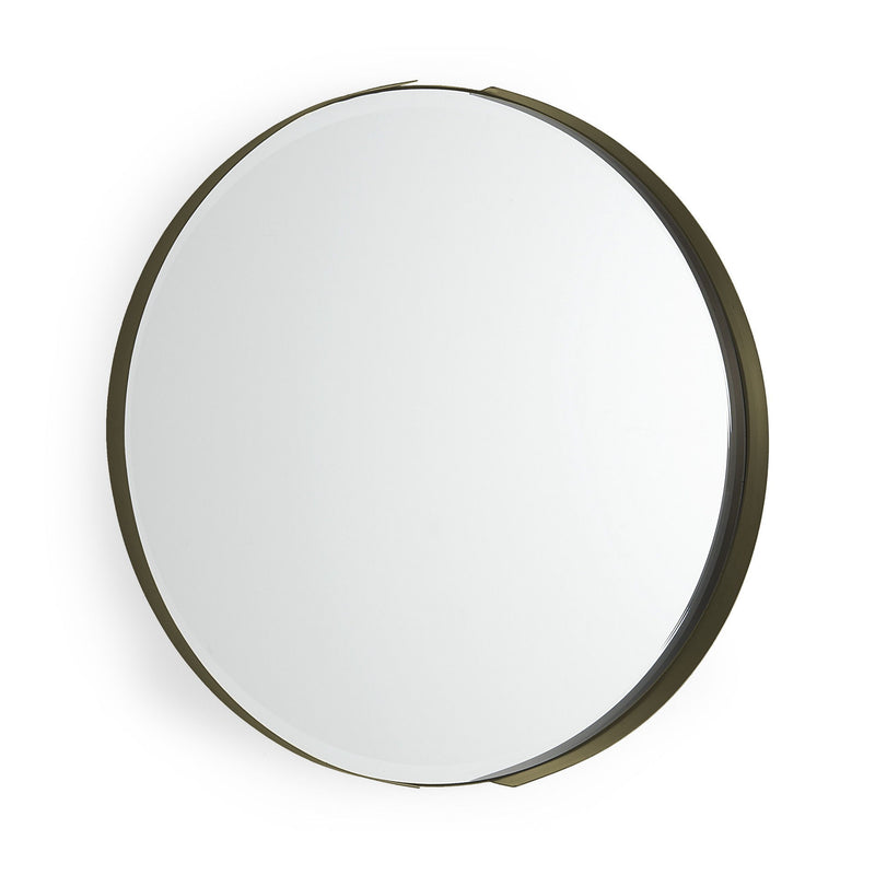 24" Metal Round Framed Accent Mirror - Gold