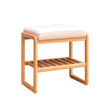 Load image into Gallery viewer, Shoe Bench, Beech Wood Storage Rack Organizer With High Rebound Sponge Cushion - Natural
