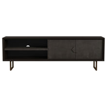 Load image into Gallery viewer, Manaya - 2 Door Stand With Open Shelving And Hidden Storage - Charcoal Black
