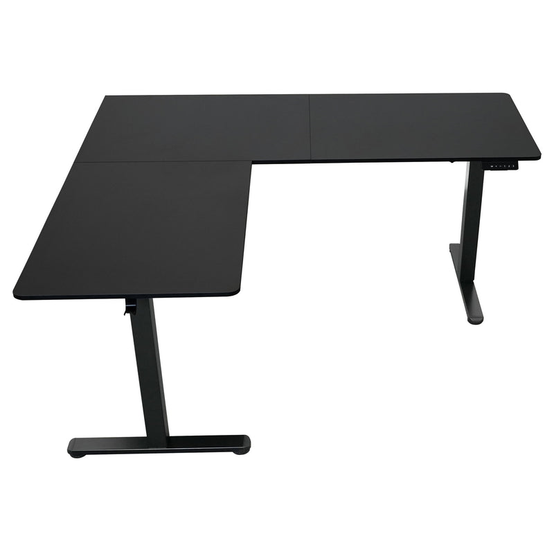 Adjustable L Shape T-Shape Standing Desk - Black