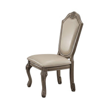 Load image into Gallery viewer, Upholstered Faux Leather Dining Side Chairs (Set of 2) - Antiqued White

