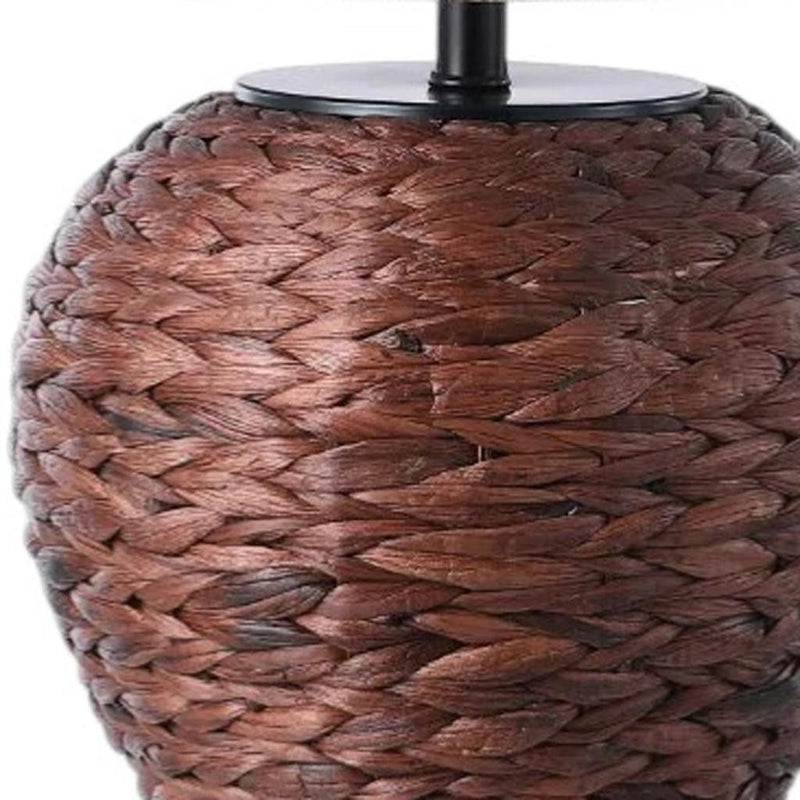 Urn Table Lamp With Globe Shade - Dark Brown