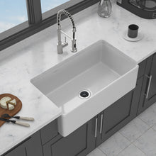 Load image into Gallery viewer, Sink - Apron-Front Reversible Single Bowl Kitchen Sink With Smooth And Ribbed Finishes - White
