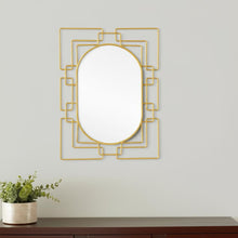 Load image into Gallery viewer, 36" Metal Geometric Oval Accent Mirror - Gold
