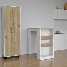 Load image into Gallery viewer, Wood Kitchen Island Pantry Cabinet (Set of 2) - White
