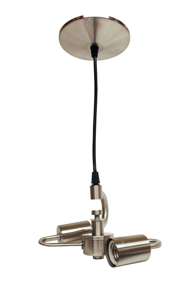 Bulb Two Light Metal Chandelier - Brass