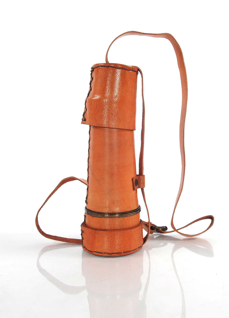 Leather Handheld Telescope - Rust / Brass