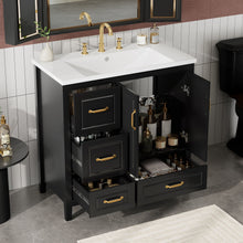 Load image into Gallery viewer, Bathroom Vanity With Sink, Soft Closing Doors &amp; Drawers, Metal Handles
