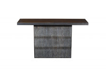 Load image into Gallery viewer, Solid Wood Distressed Pedestal Console Table - Brown
