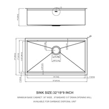 Load image into Gallery viewer, 32" Undermount Kitchen Sink Brushed Nickel 16 Gauge Stainless Steel Single Bowl With Ledge Workstation, 32 X 19 X 9 Inch
