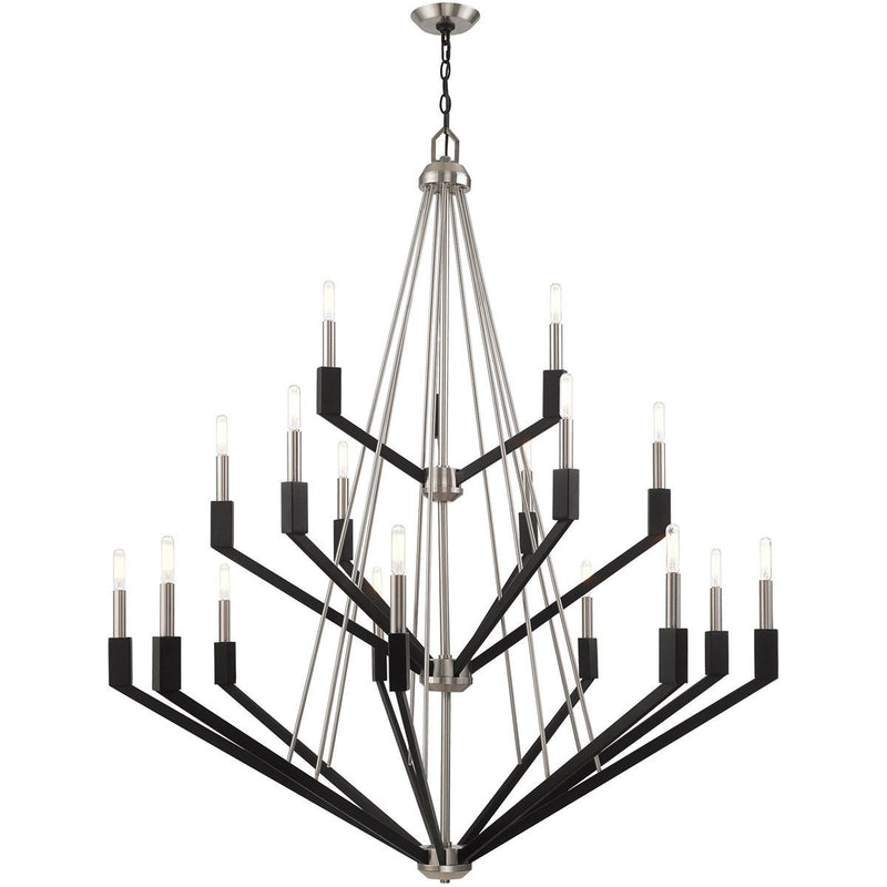 52" Multi Light Dimmable Chandelier With Shades - Nickel