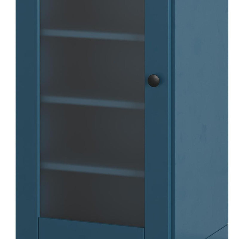 Ten Pair Solid Woodshoe Storage Cabinet (752263) - Teal Blue
