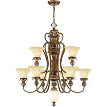 Load image into Gallery viewer, Ten Light Metal Dimmable Chandelier With Shades - Bronze
