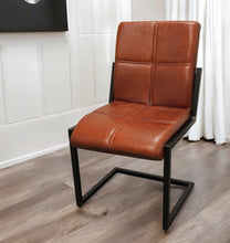 Load image into Gallery viewer, Upholstered Leather Dining Side Chair - Cinnamon / Black
