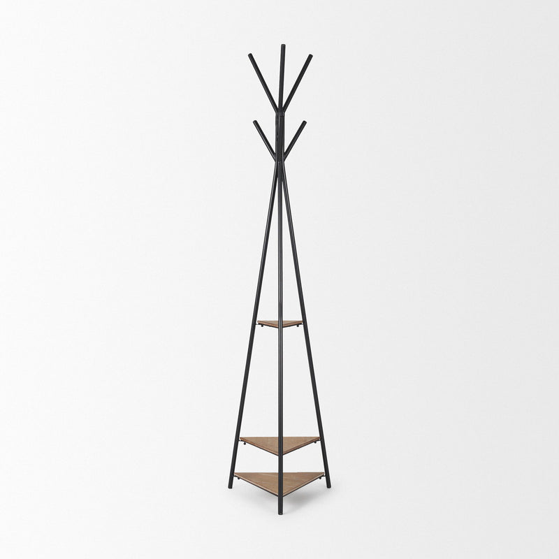 Six Hook Freestanding Coat Rack - Black