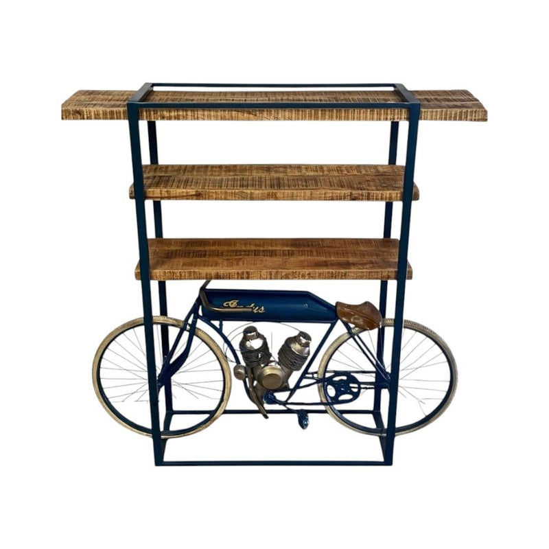 Stainless Three Tier Bookcase - Blue / Brown