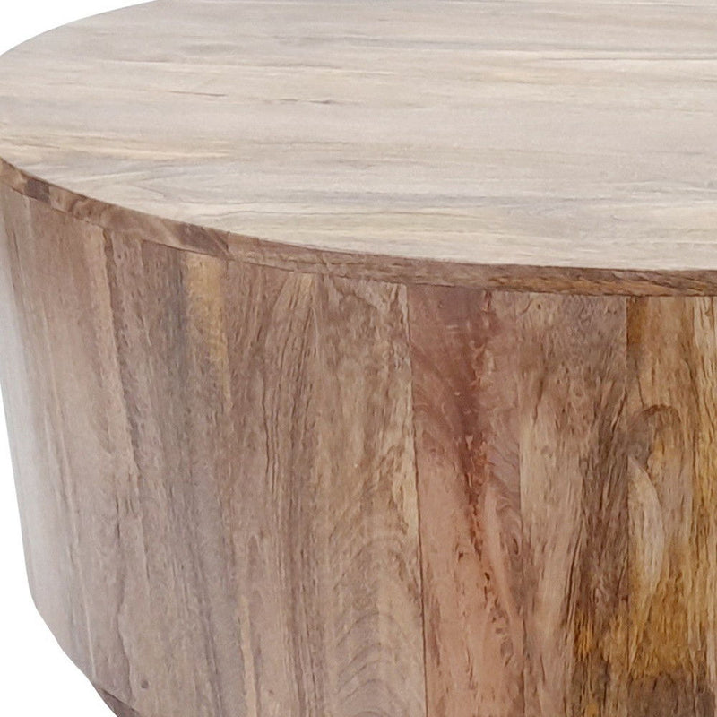 Solid Wood Round Coffee Table - Natural