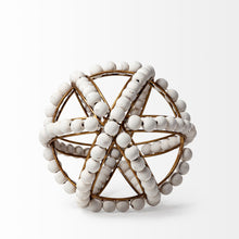 Load image into Gallery viewer, Wooden Bead Orb Sculpture - White / Gold
