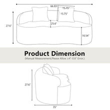 Load image into Gallery viewer, Curved Loveseat Sofa With Round Armrest
