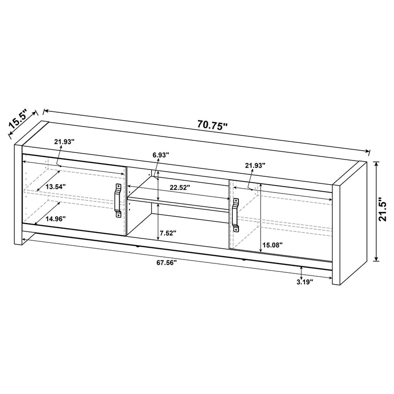 Conifer - TV Stand With Adjustable Shelves - Gray