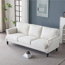 Load image into Gallery viewer, Rolled Arm Sofa With Nailhead Trim With Wooden Legs
