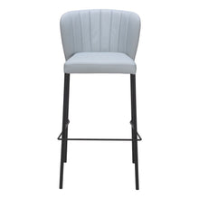 Load image into Gallery viewer, 29" Faux Leather And Steel Bar Height Bar Chairs (Set of 2) - Gray And Black
