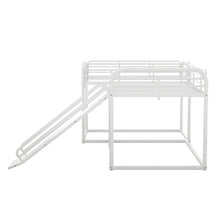 Load image into Gallery viewer, Full and Twin Size L-Shaped Bunk Bed with Slide and Short Ladder, White
