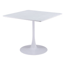 Load image into Gallery viewer, 36" Wood And Steel Pedestal Base Square Dining Table - White
