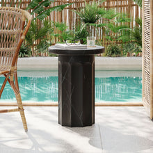 Load image into Gallery viewer, Outdoor Lightweight Concrete BMarble Effect Side Table, Living Room End Table - Black / Marble
