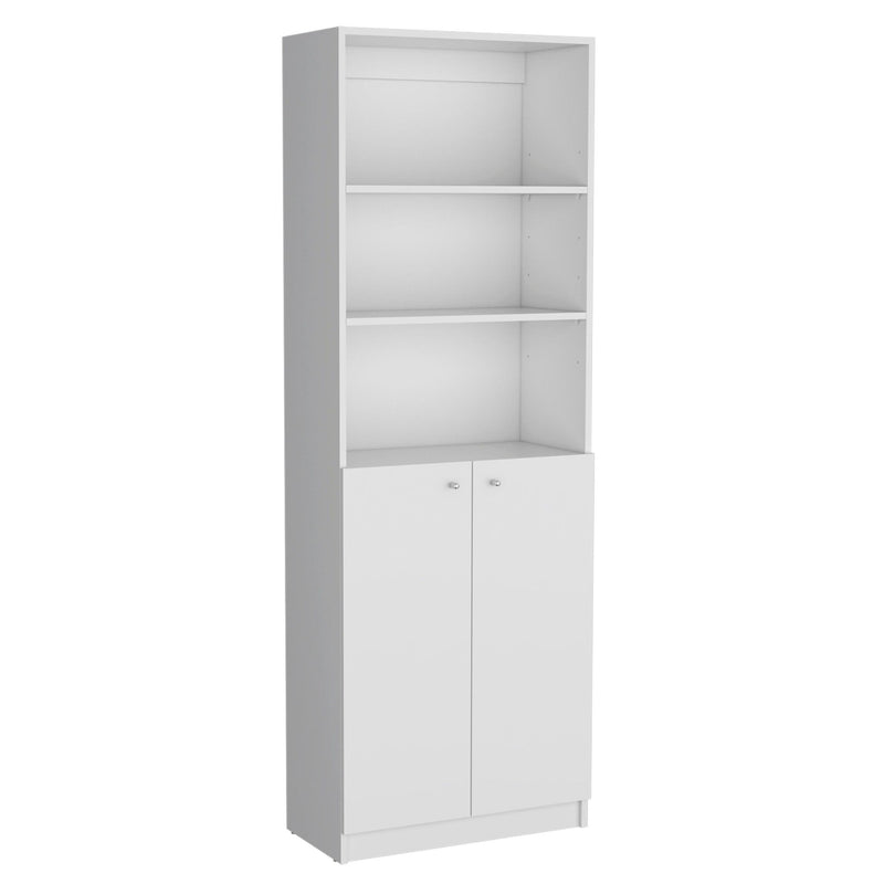 Ten Tier Modular Bookcase With Four Doors (Set of 3) - White