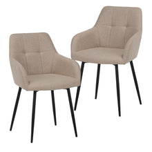 Load image into Gallery viewer, Dining Chair With Backrest And Wide Seat (Set of 2) - Beige
