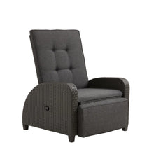 Load image into Gallery viewer, Adjustable Outdoor Lounge Chair, Plush Cushions &amp; Extendable Footrest - Gray
