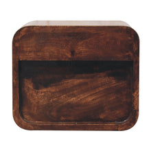 Load image into Gallery viewer, 12" Solid Wood Square Two Drawer Floating Nightstand - Walnut
