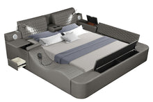 Load image into Gallery viewer, Zoya Smart Multifunctional Queen Size Bed Made with Wood in Gray

