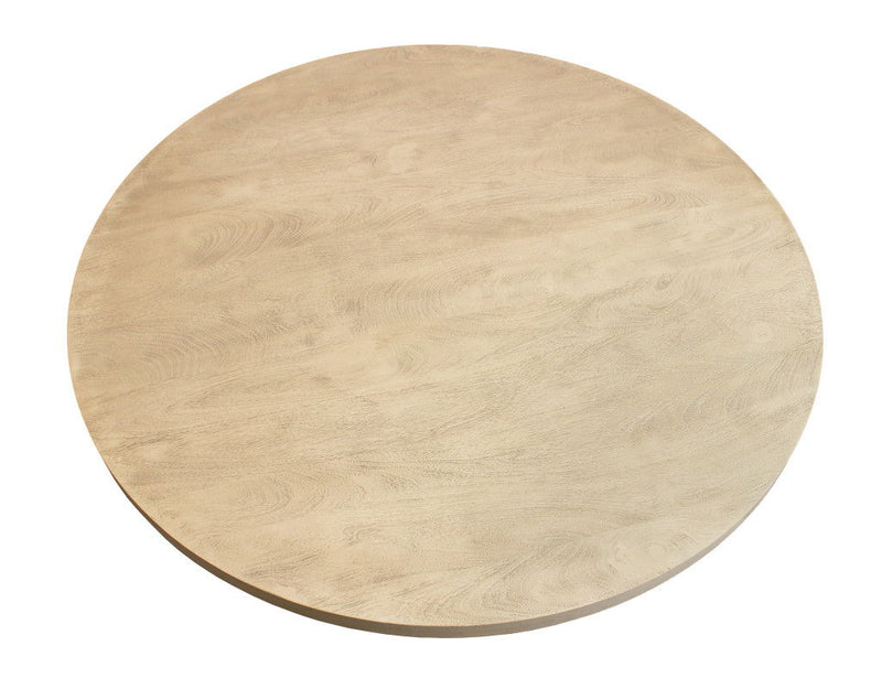 Solid Wood Pedestal Base Round Top Dining Table - Natural