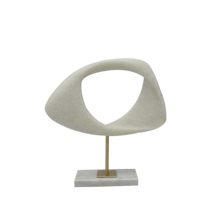 Marble Tabletop Sculpture (574065) - White / Gold